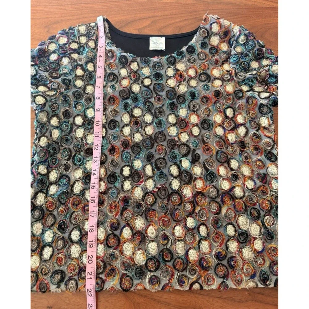 Anthropologie Weston Wear Top Women Size L  Semi-Sheer Boho Artsy Blouse